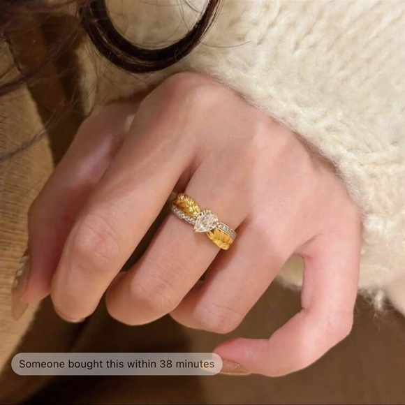 🌹Sale, 2 for $50 on all gold plated🌹 18k gold plated ring - Picture 4 of 6